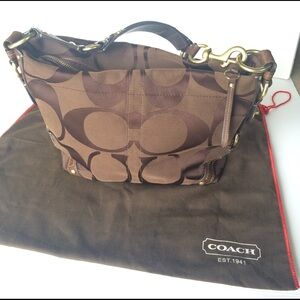 Coach Chocolate Brown Signature Hobo Bag